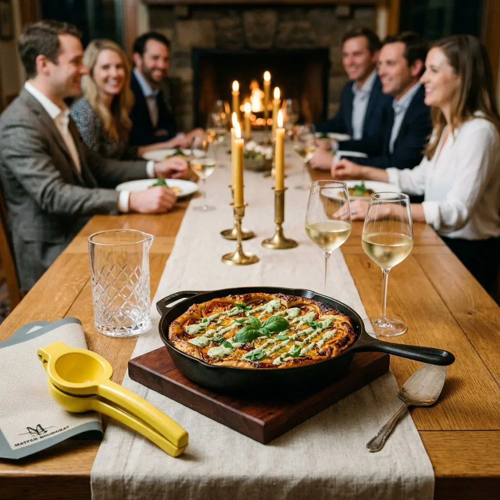 An appetizing, fresh serving of cooked Chinese Hot Pot Made in the USA displayed beautifully on a styled dining table.