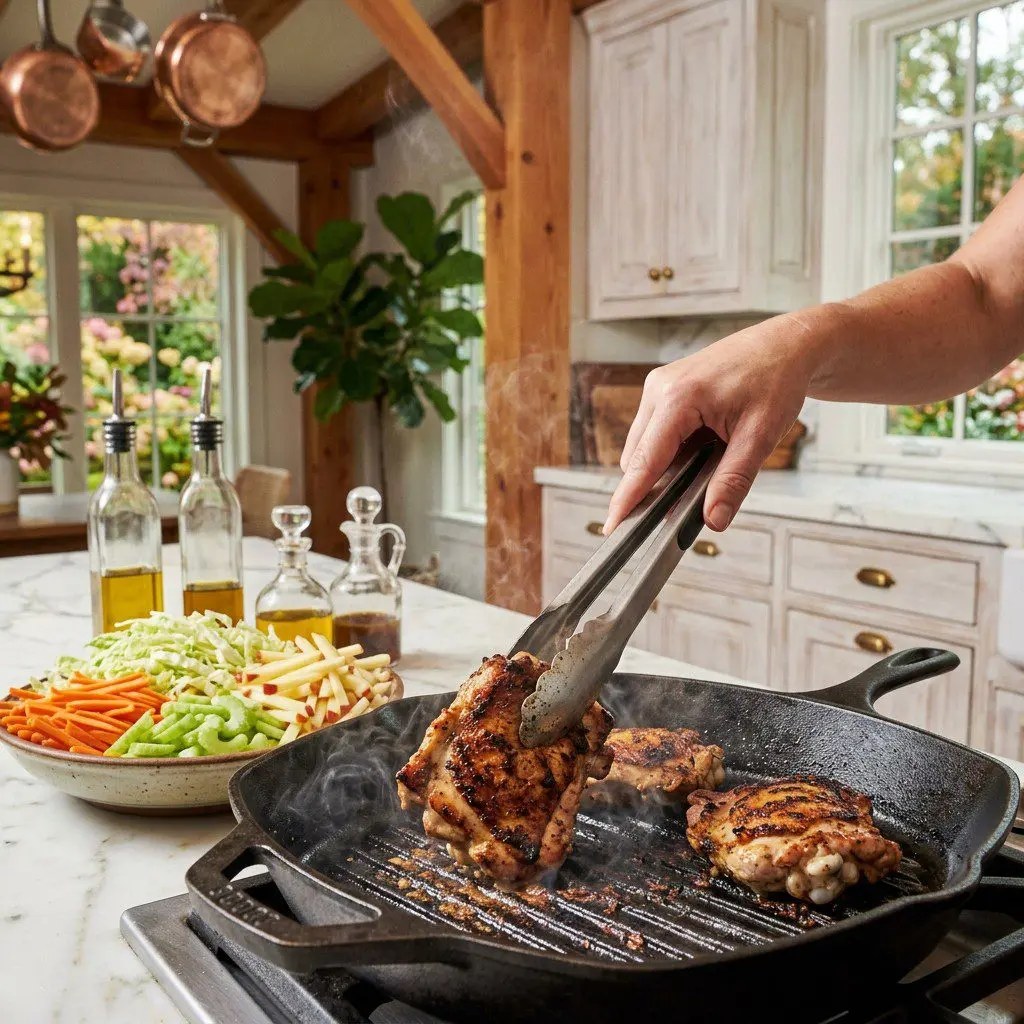Home cook prepared steps for assembling and cooking Fall in Love Slaw.