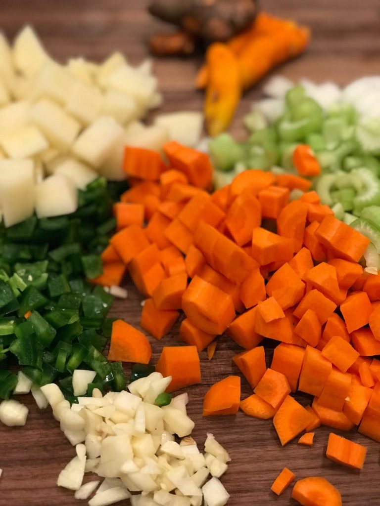 Fresh, healthy soup ingredients