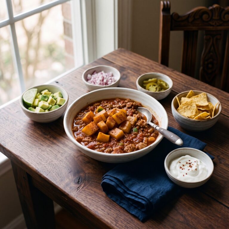 Turkey Chili with Roasted Butternut Squash