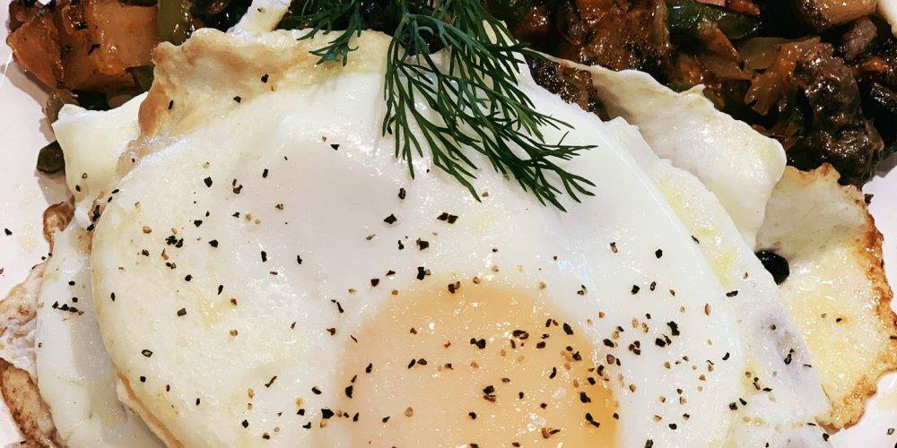 Breakfast Skillet with Glazed Eggs