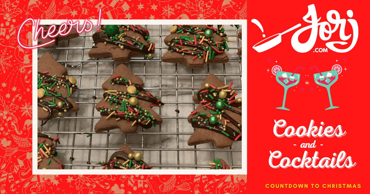Graphic title card for Holiday Cookies and Cocktails