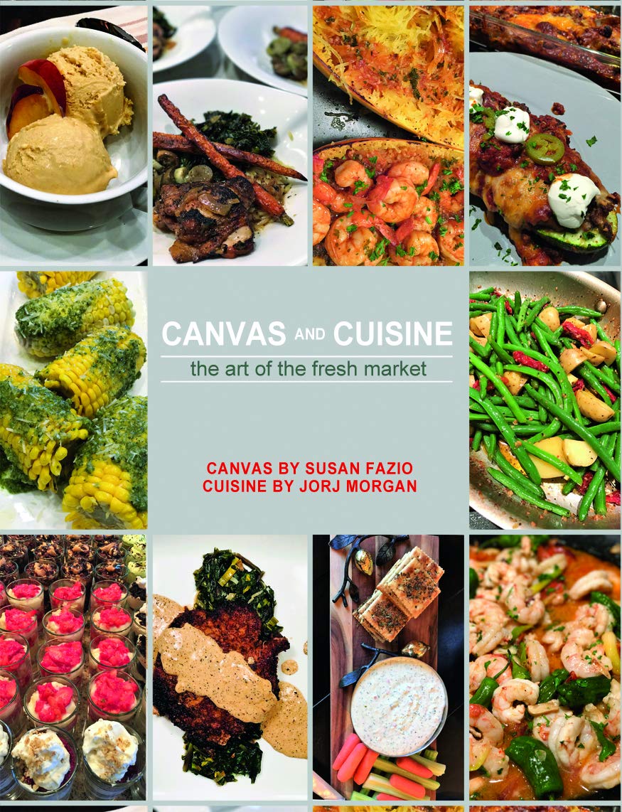 The official book cover for Canvas & Cuisine by Jorj Morgan.