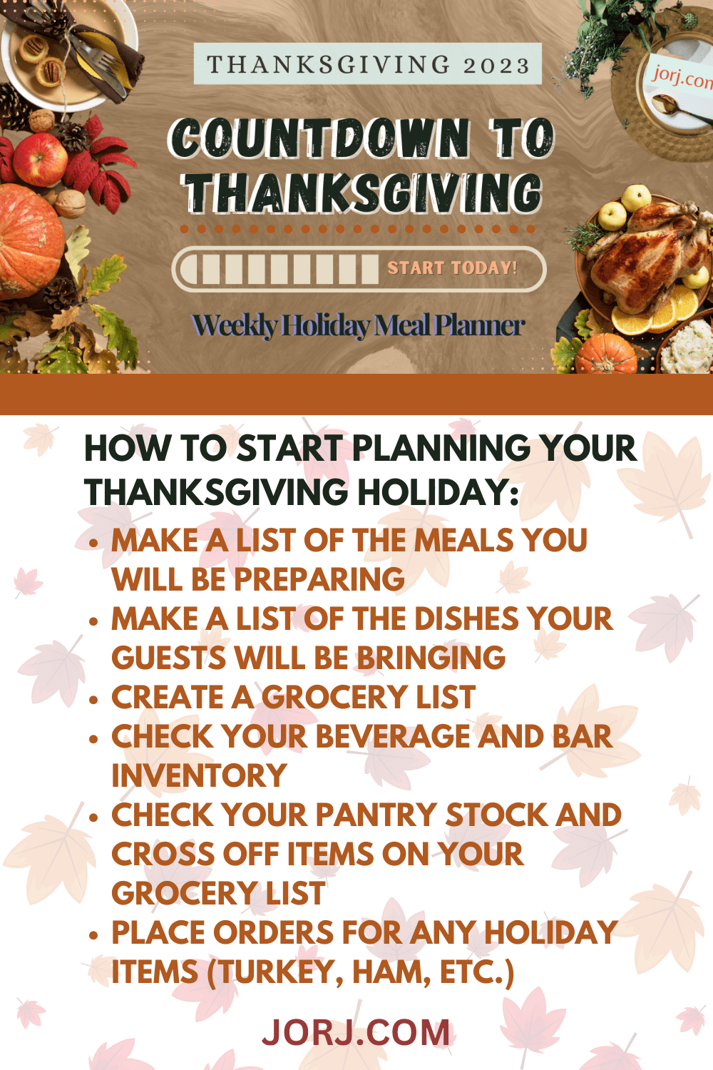 A Thanksgiving Countdown for Hosts