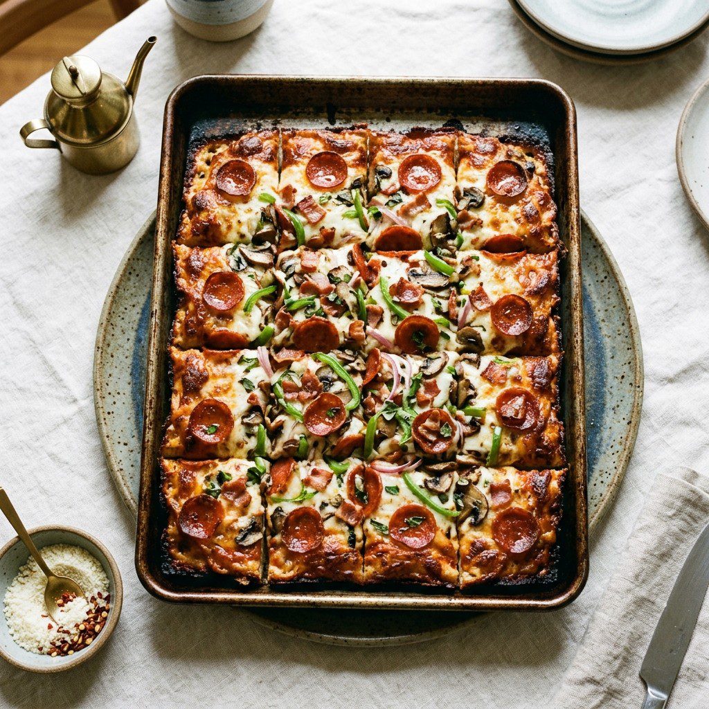 Stunning plated serving of Pepperoni, Pancetta & Pepper (PPP) Pizza, a chef-tested recipe by Chef Jorj Morgan.