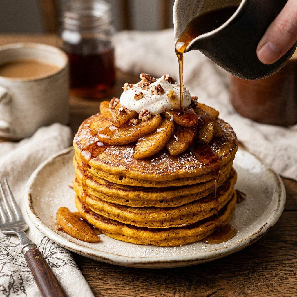 Pumpkin Griddle Cakes with Sautéed Apples article by Chef Jorj Morgan