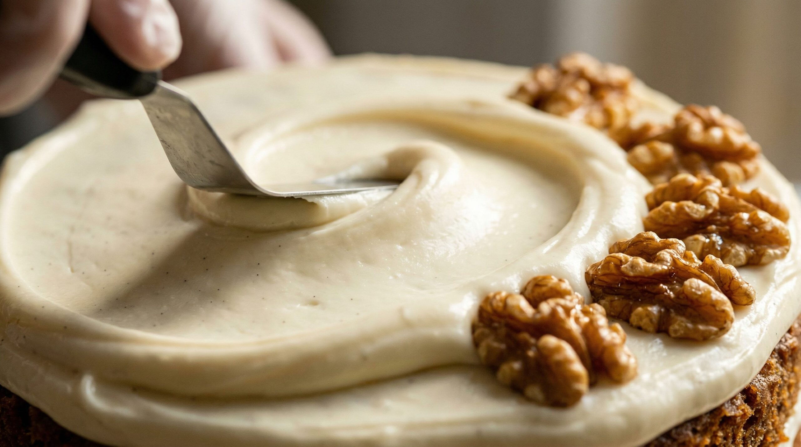 Apple Butter Cake with Cream Cheese Frosting being prepared