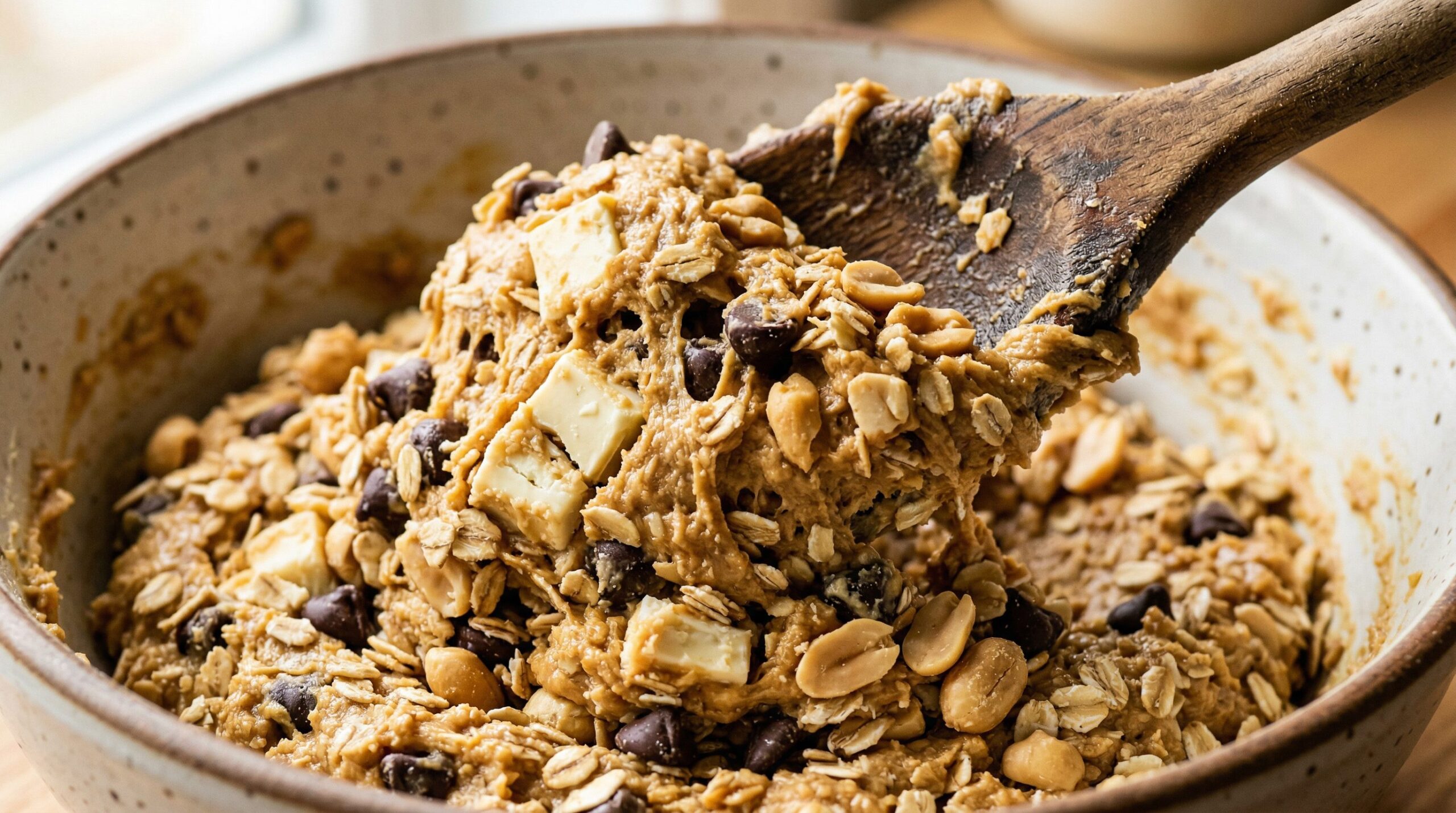 Peanut Butter Chunk Cookies being prepared
