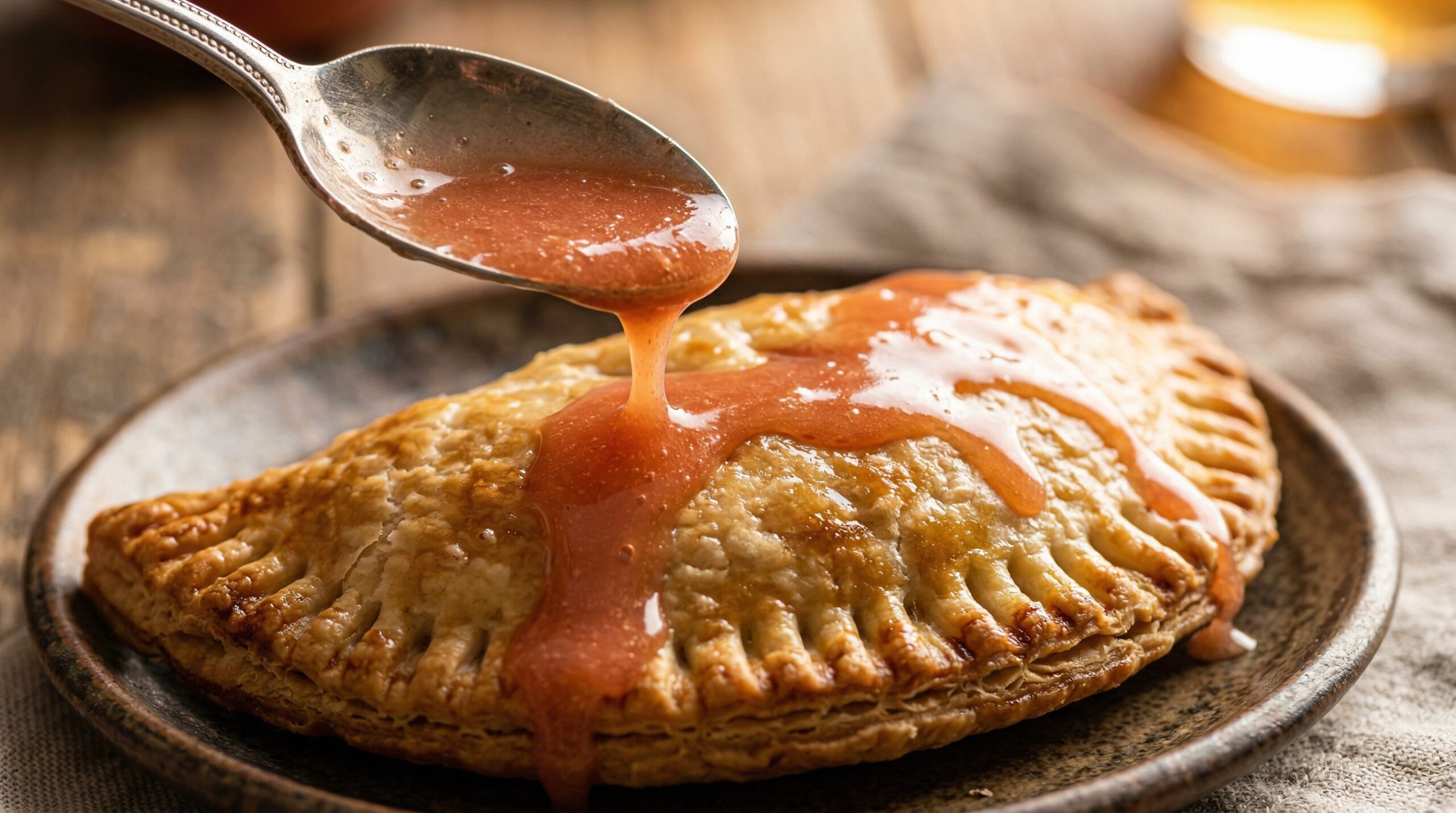 Peach Empanadas with Bourbon Preserves being prepared