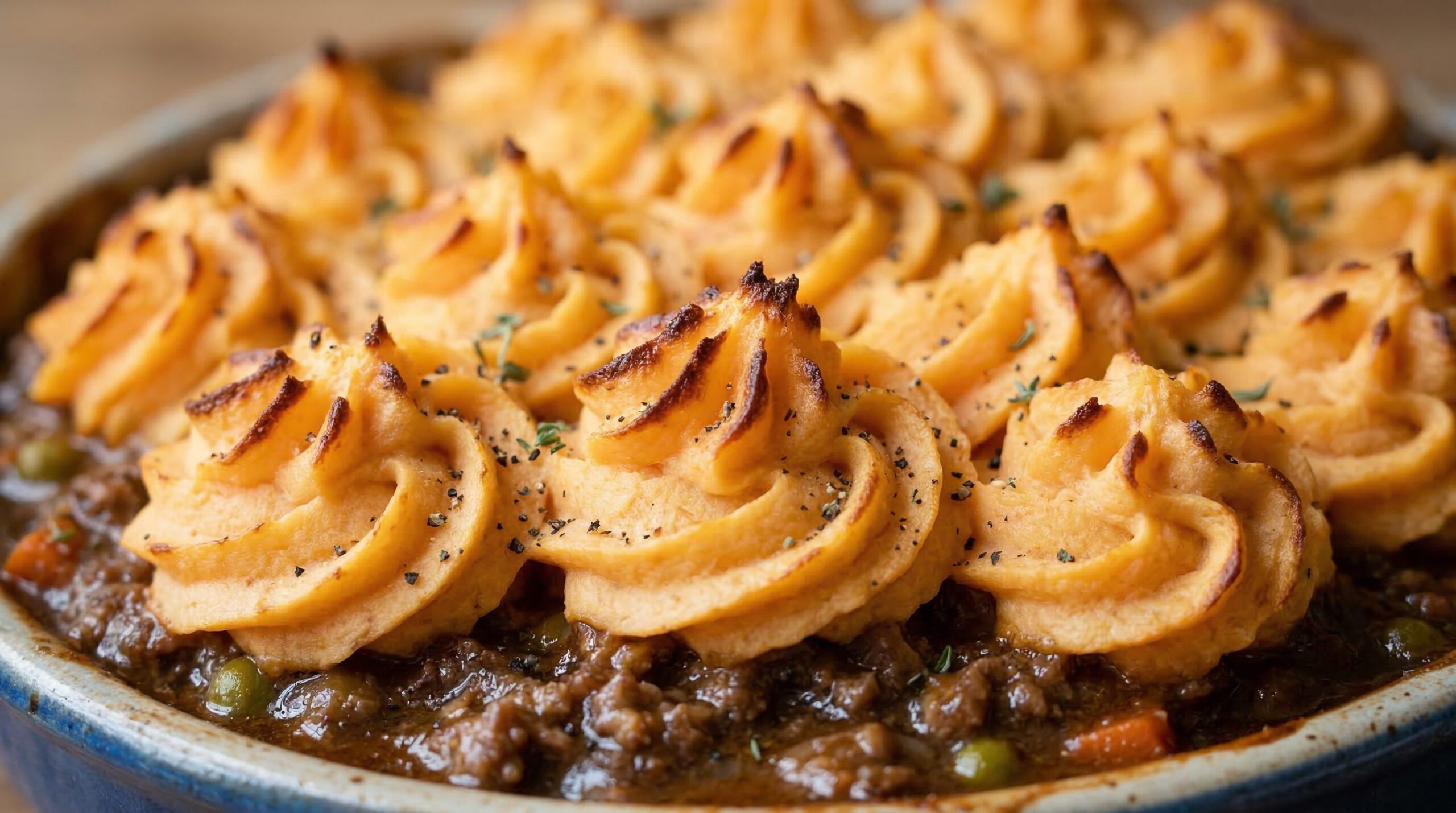 Shepherd's Pie with Sweet Potato being prepared