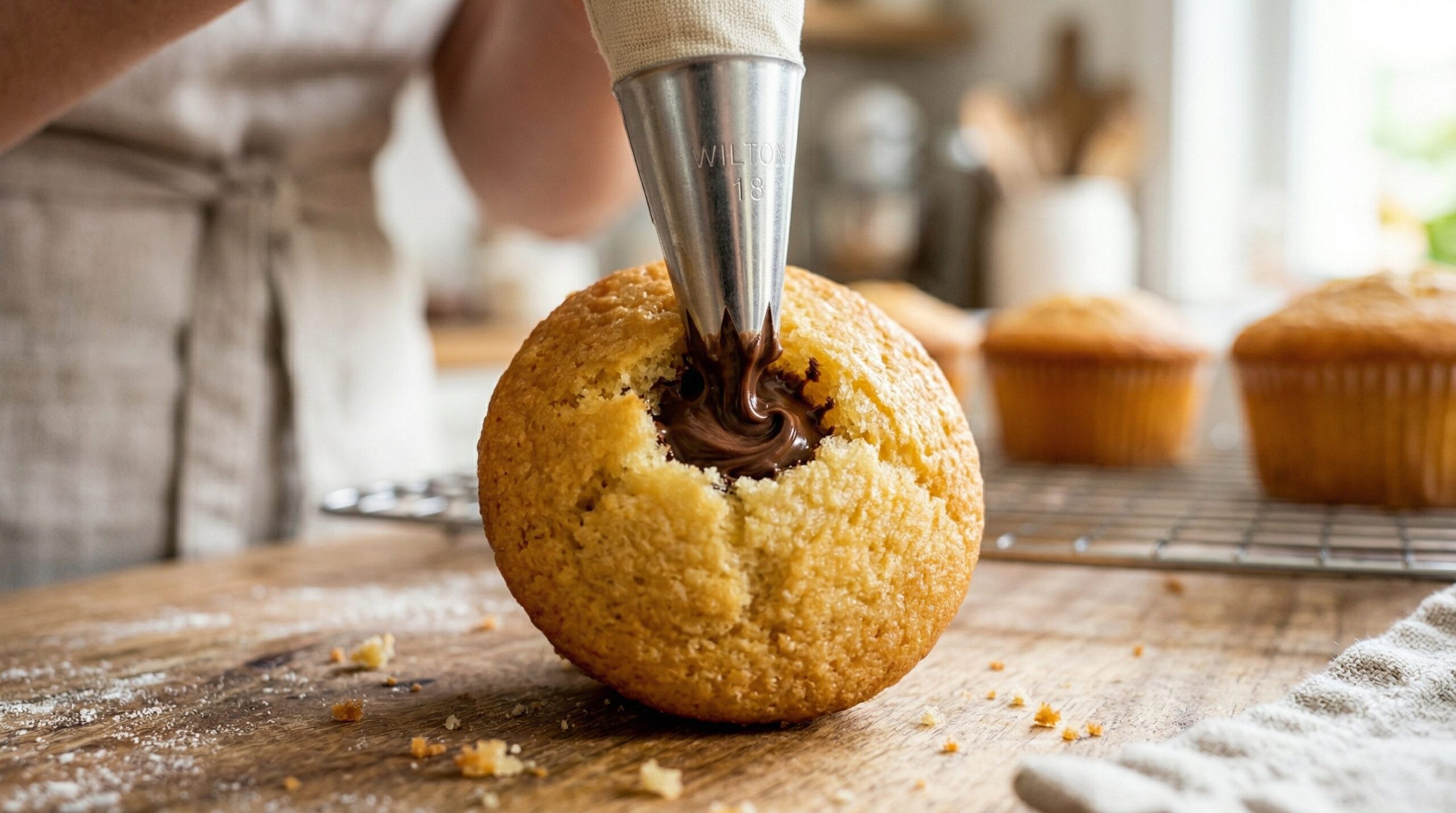 Vanilla Cupcakes with Buttercream Frosting being prepared