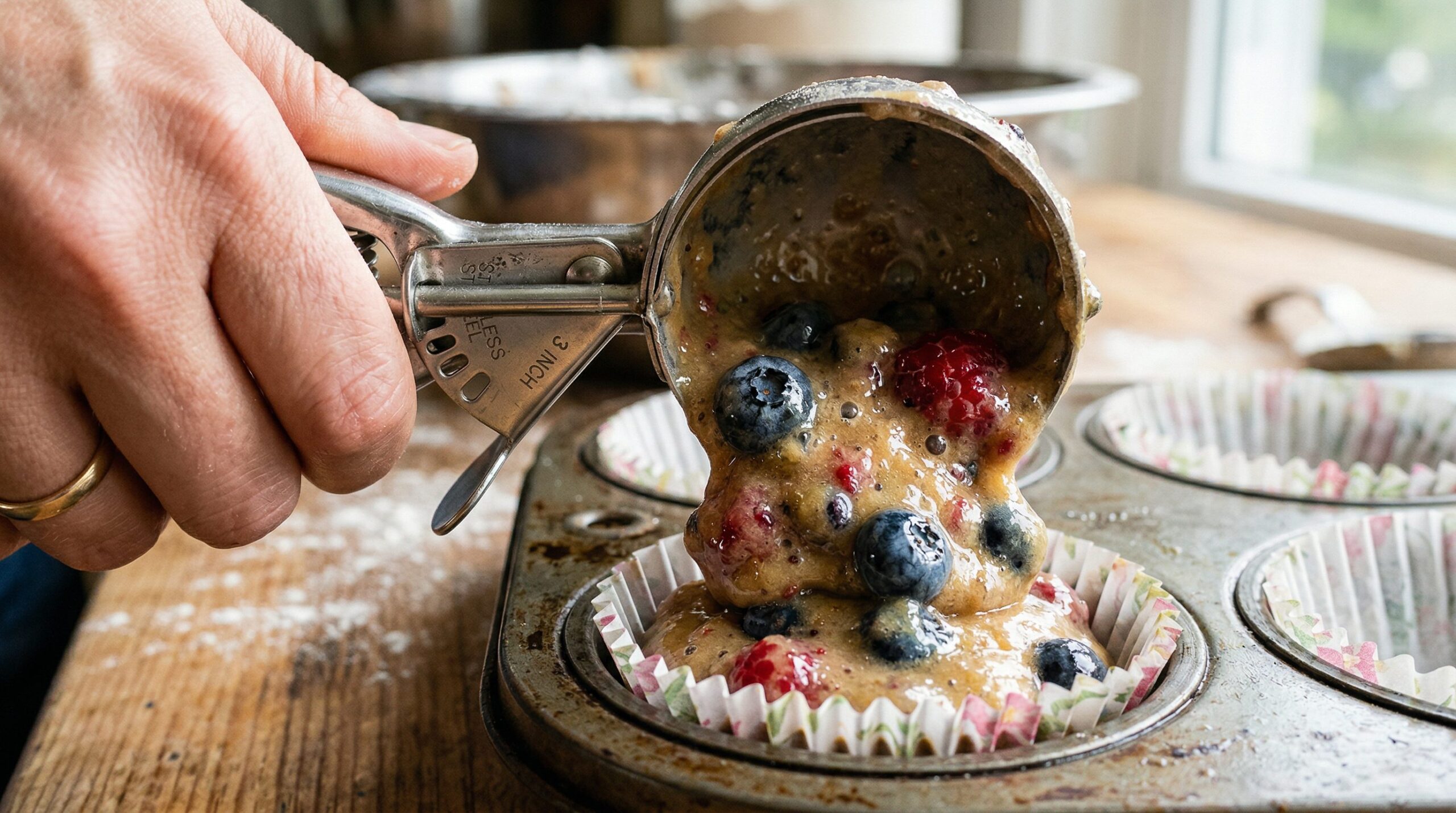 Very Berry Muffins being prepared