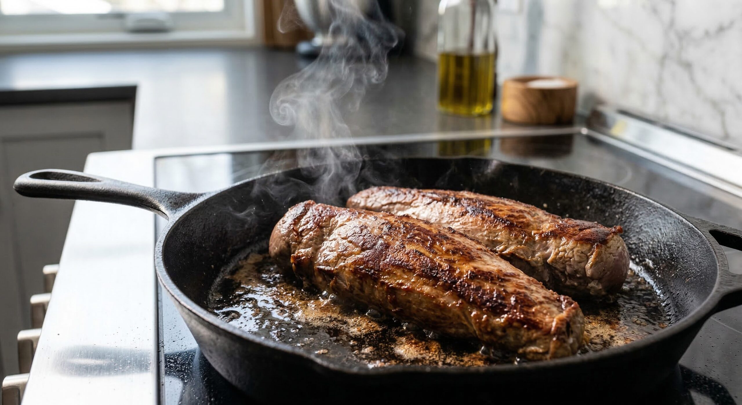 Ingredients for Slow-Roasted Pork Tenderloin BBQ Sandwiches arranged for preparation
