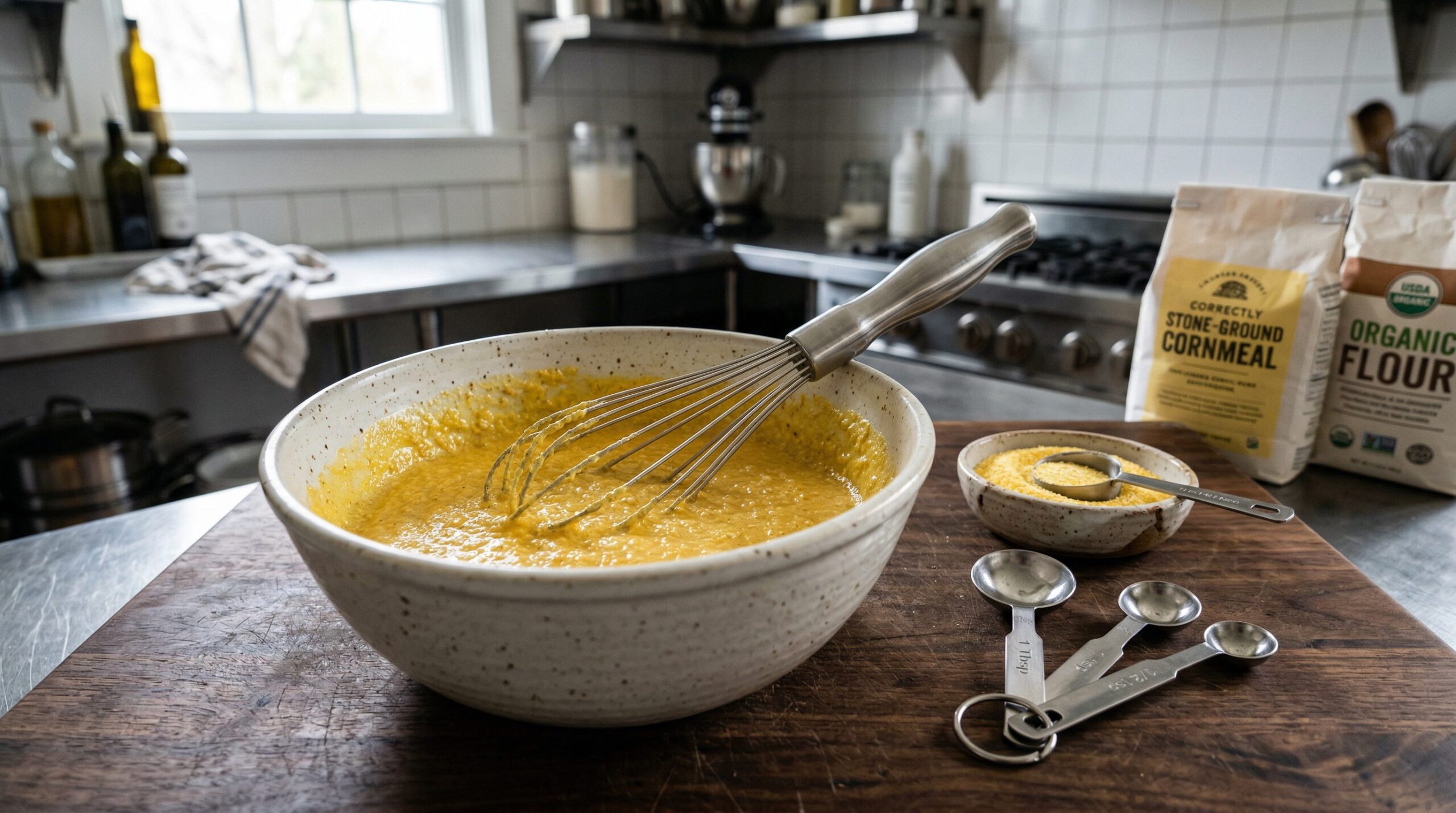 Ingredients for Skillet Cornbread & Cinnamon Butter arranged for preparation