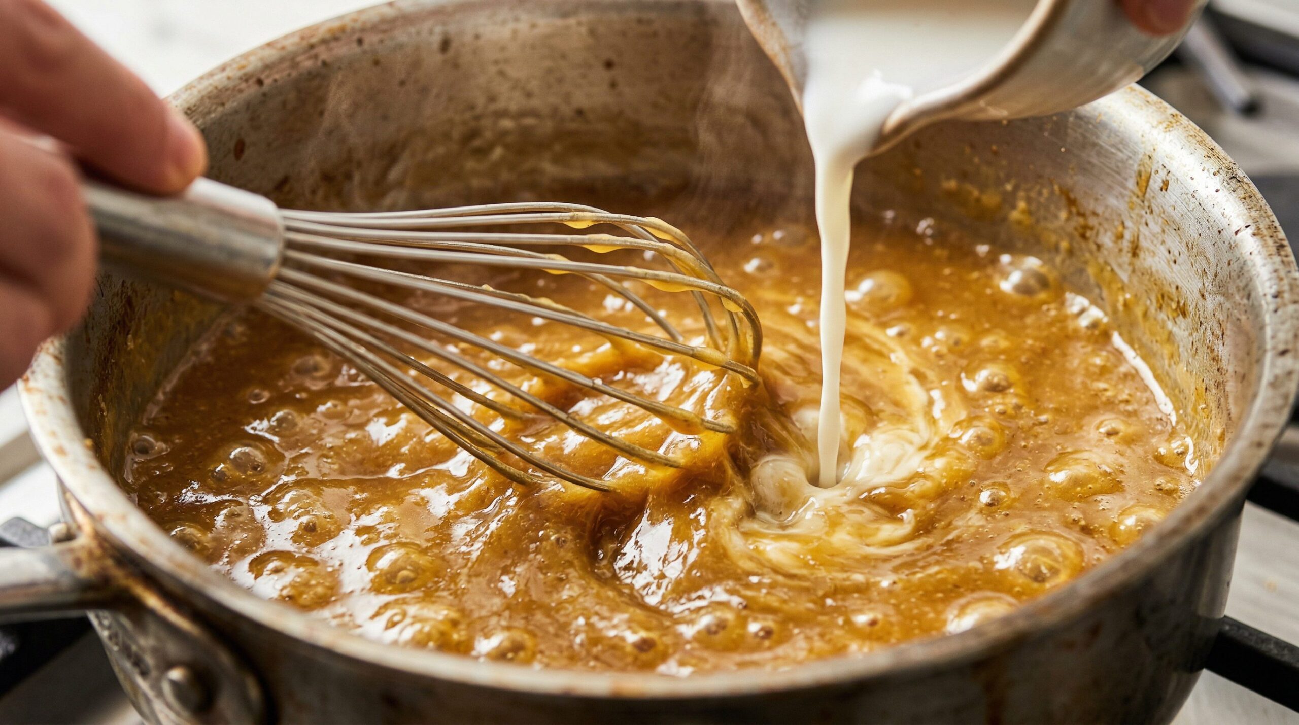 Master Turkey Gravy being prepared