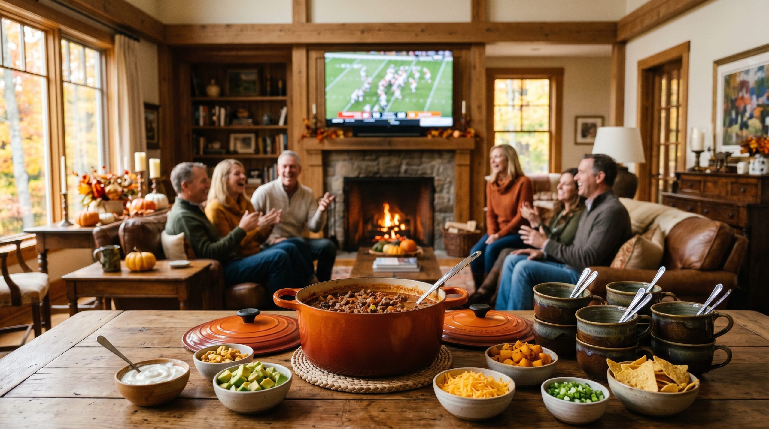 Turkey Chili with Roasted Butternut Squash plated and served on an estate table