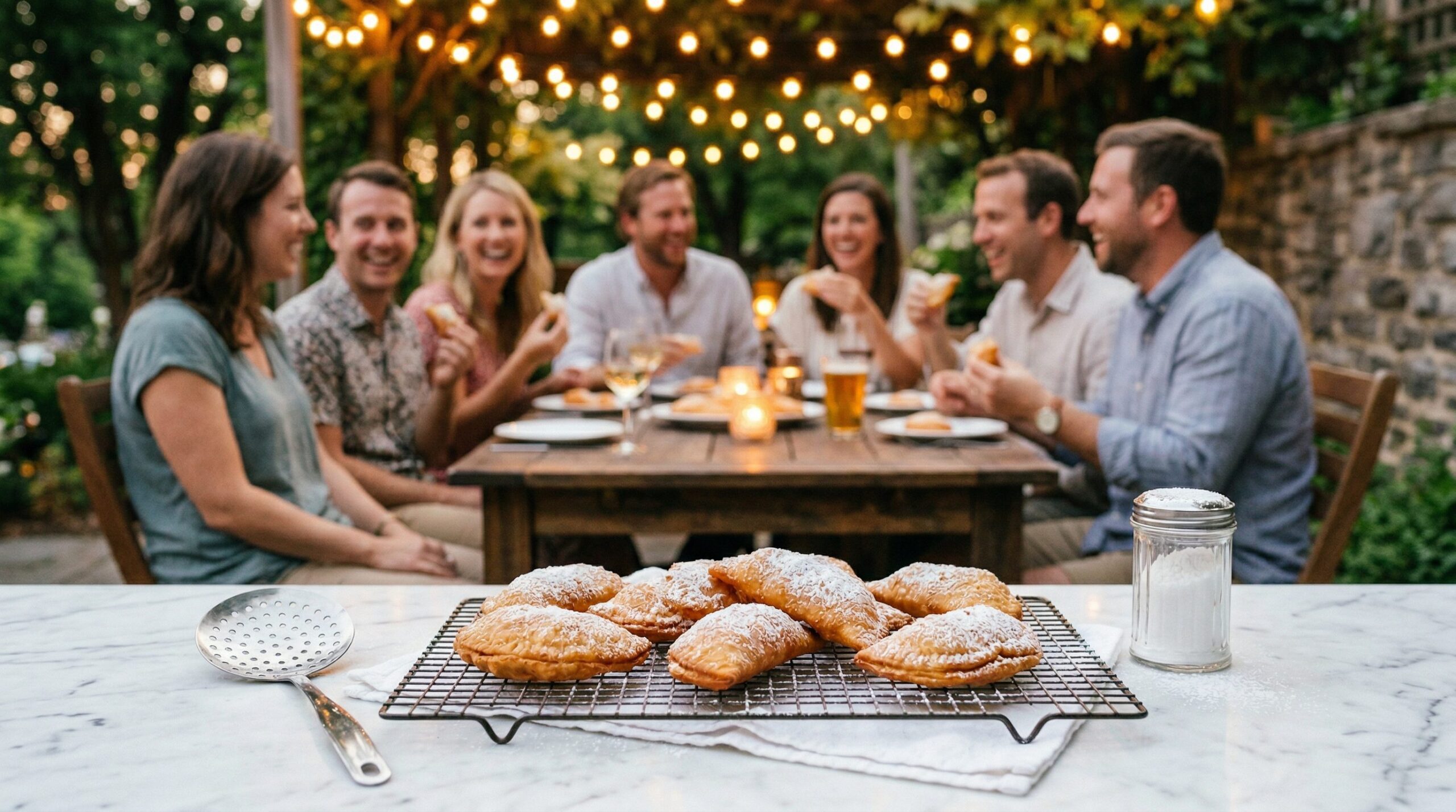 Handy Fried Peach Pies plated and served on an estate table
