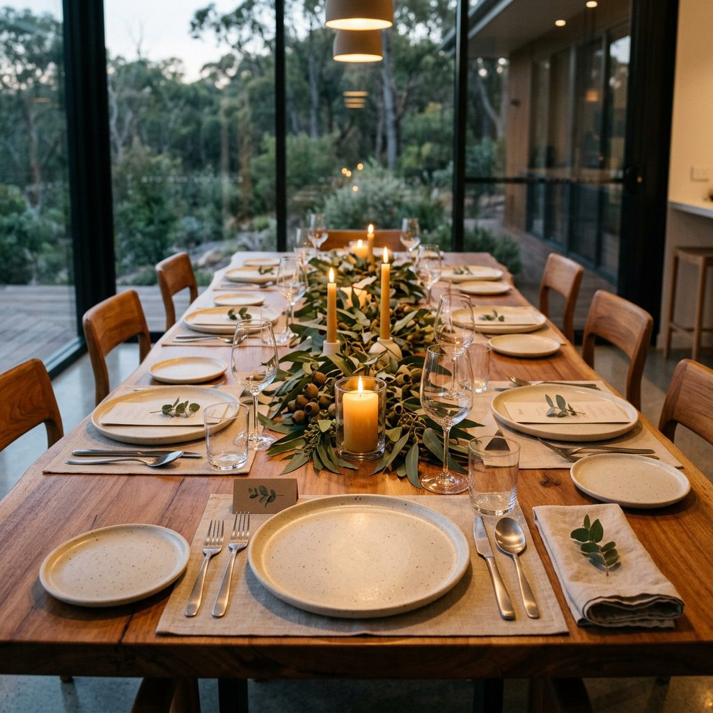 Australian-inspired dining tablescape