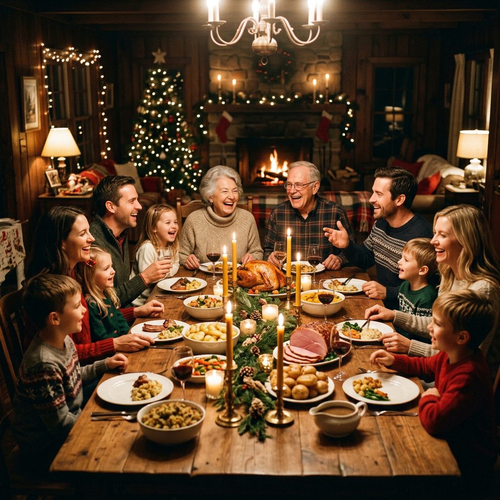 Morgan family holiday gathering table