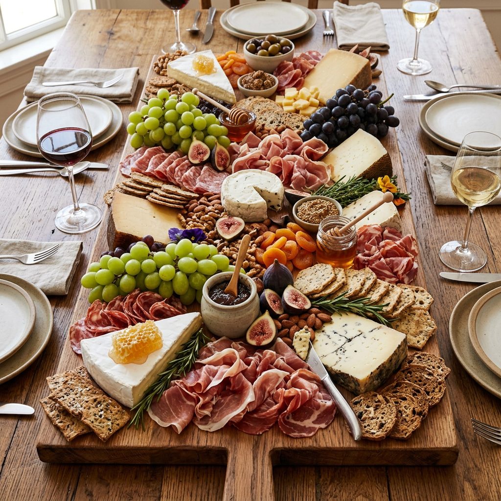 Epic three-foot charcuterie board centerpiece