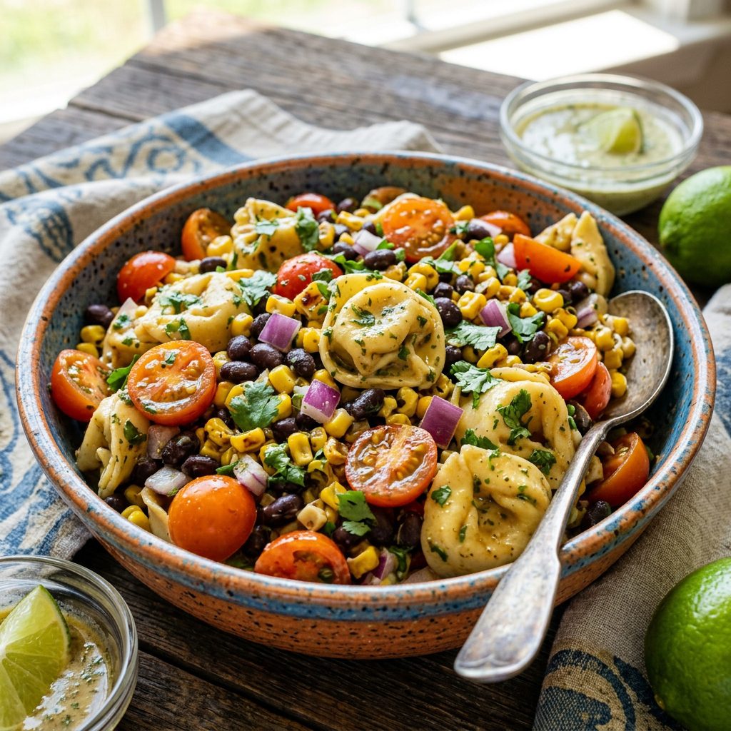Southwestern tortellini pasta salad centerpiece