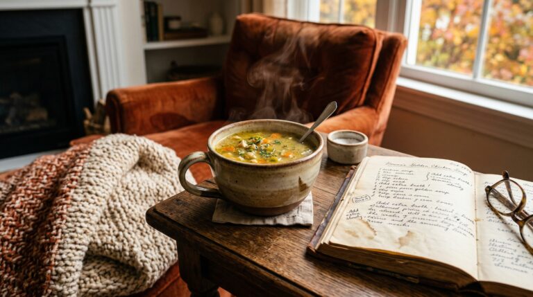 Stunning plated serving of Flu Fightin’ Magic, a chef-tested recipe by Chef Jorj Morgan.