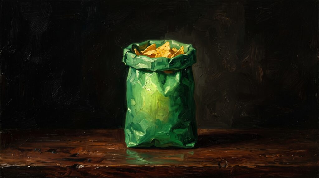 A sports draft clipboard resting on a table next to a bowl of crispy tortilla chips and a jar of zesty tomato salsa.