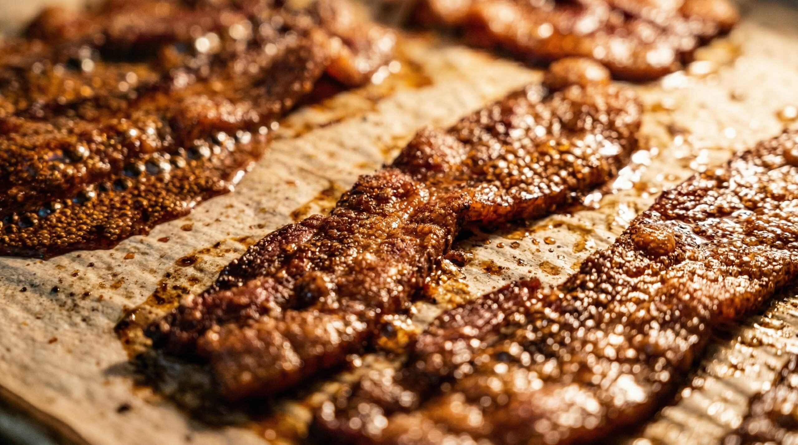Caramelized Brown Sugar Candied Bacon being prepared