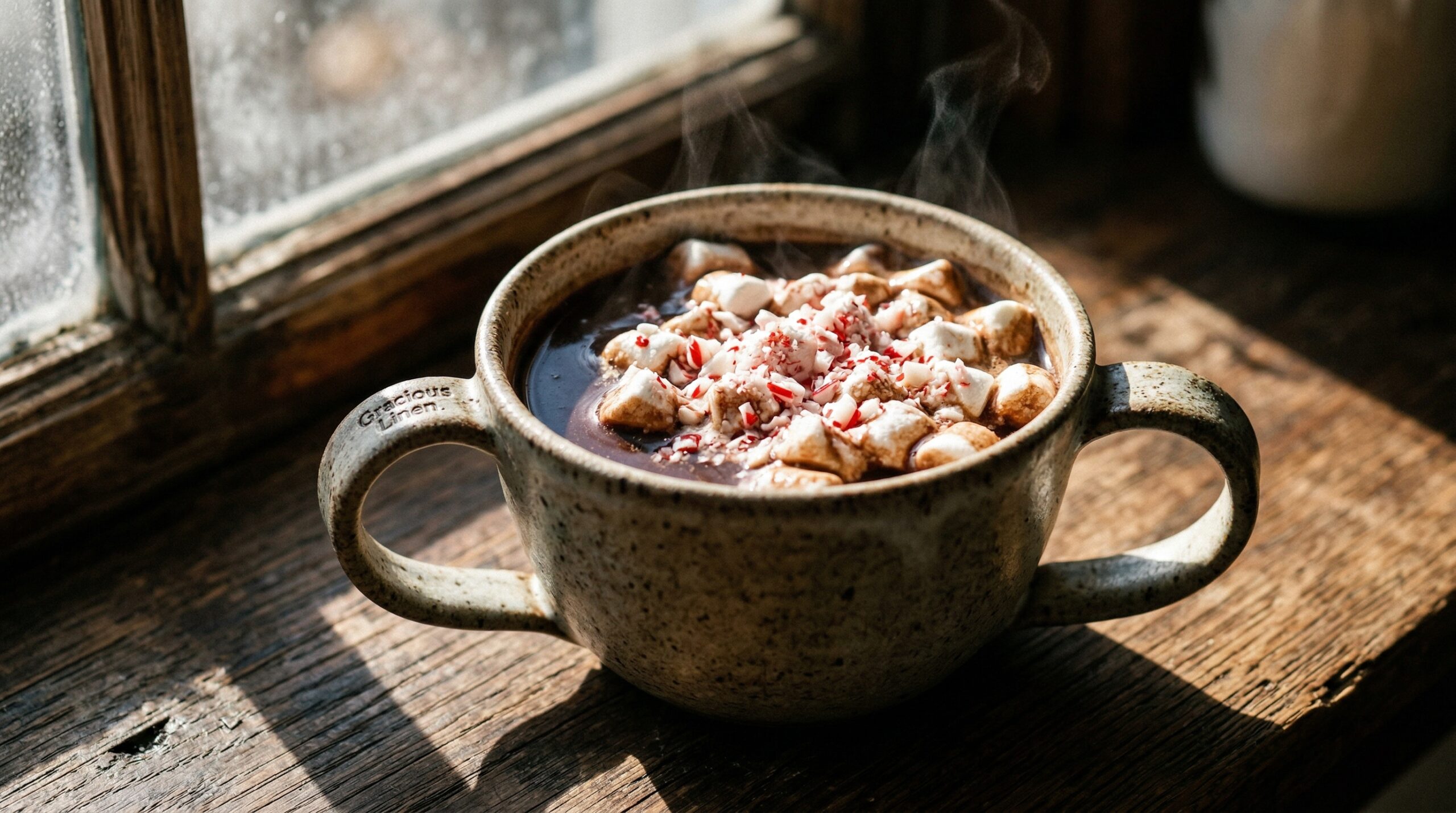 Stunning plated serving of Signature Hot Cocoa, a chef-tested recipe by Chef Jorj Morgan.