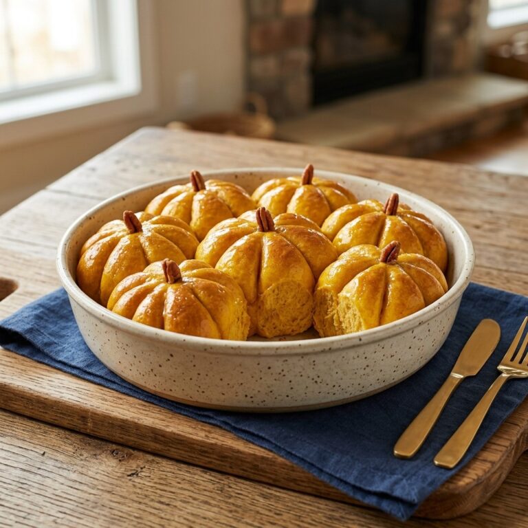 Stunning plated serving of Pumpkin Dinner Rolls, a chef-tested recipe by Chef Jorj Morgan.