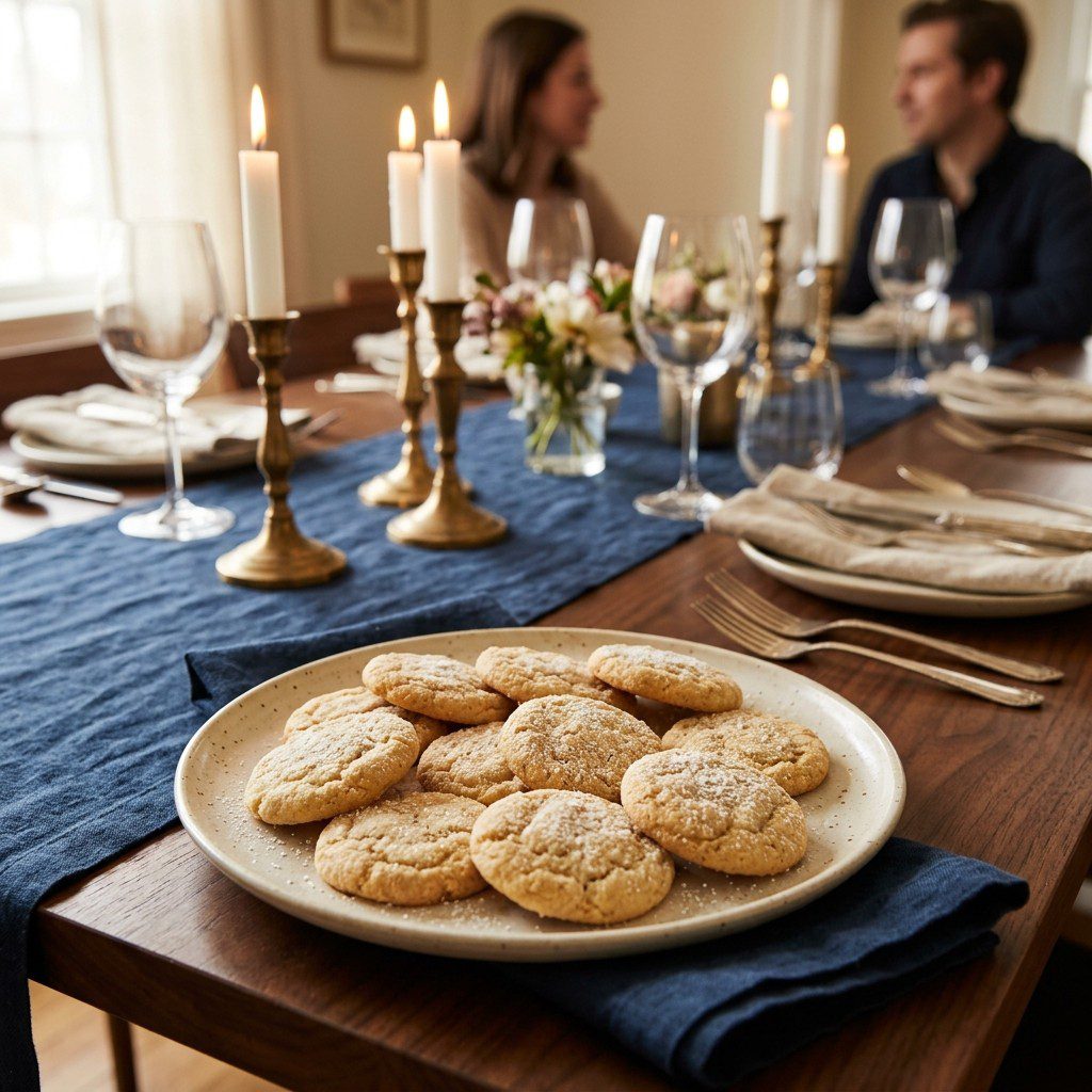 Butter Sugar Cookies plated and served on an estate table