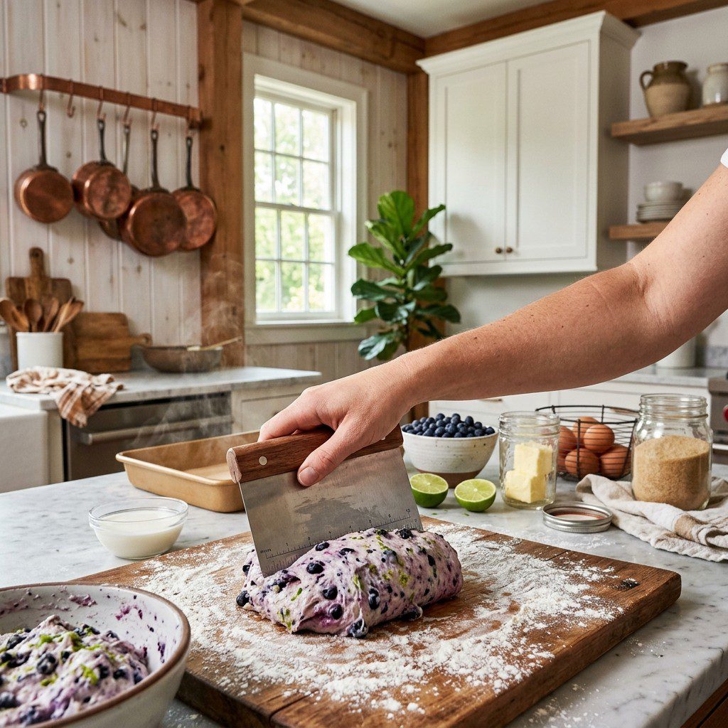 Home cook prepared steps for assembling and cooking Blueberry-Lime Breakfast Rolls.