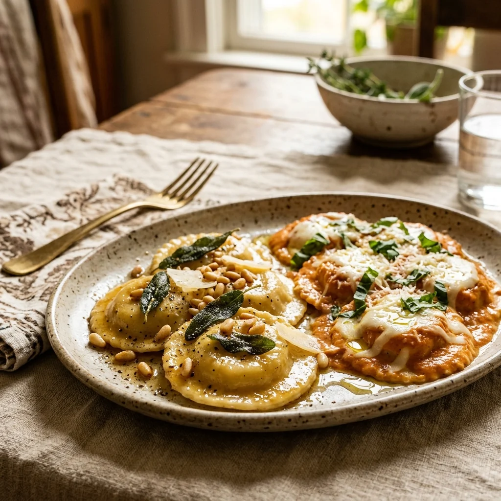 Chicken Ravioli, a Vault recipe on the menu of Melting Moments