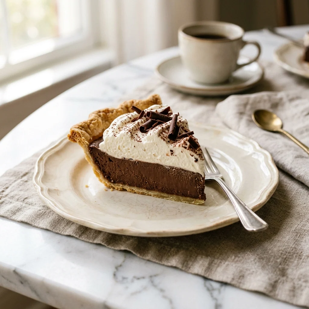 Chocolate Silk Pie, a Vault recipe on the menu of The Mad Hatter