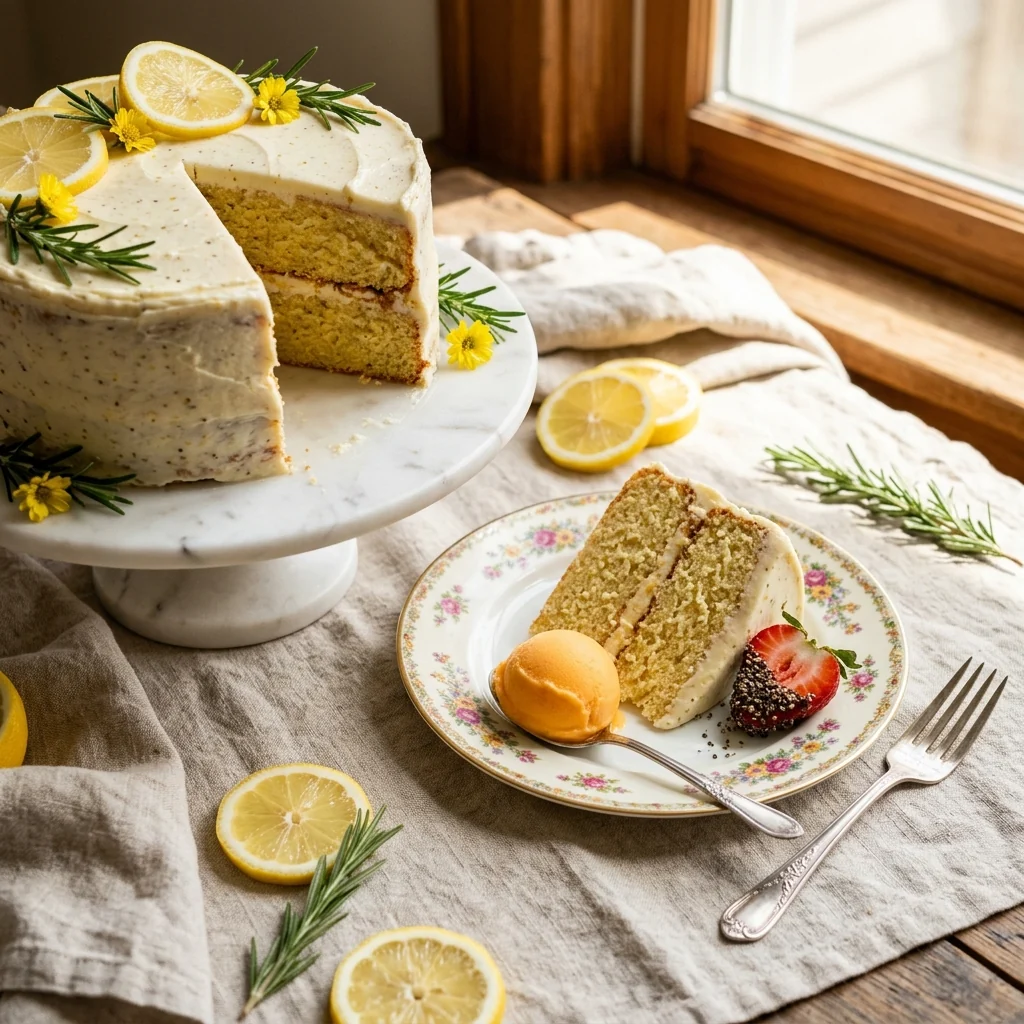 Meyer Lemon Layer Cake, a Vault recipe on the menu of Melting Moments