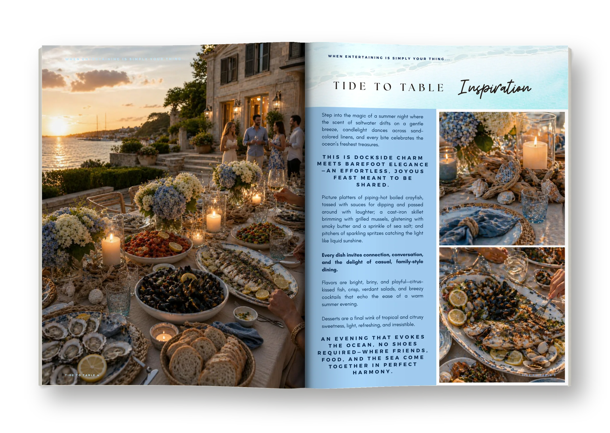 Tide to Table open to the Inspiration pages